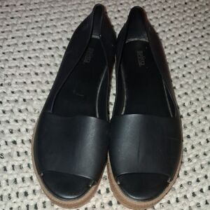 Melissa Black Open-Toe Slip-On Flats Sz 8